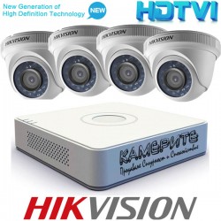 Комплект за видеонаблюдение Hikvision с 4 бр. HD-TVI Куполни Камери и Хибриден Рекодер - HD 720p резолюция