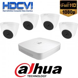 Комплект за видеонаблюдение Dahua с 4 бр. HDCVI Куполни Камери и Рекодер - Full HD 1080p резолюция