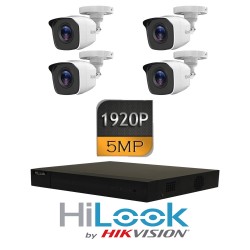 5.0Mpx Комплект за видеонаблюдение HiLOOKс 4 бр. HD-TVI Булет Камери и Хибриден Рекодер