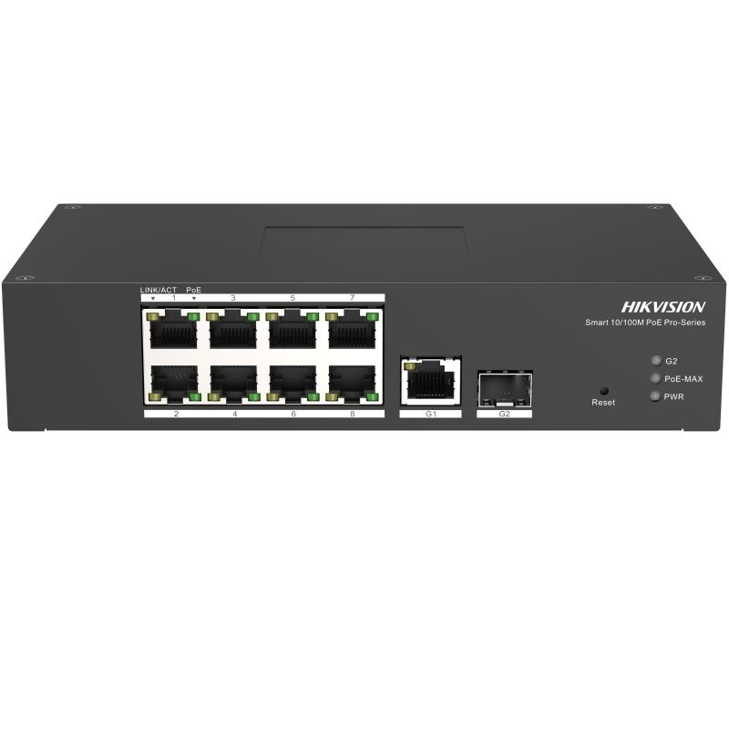Hikvision 10-портов индустриален PoE комутатор DS-3T1310P-SI/HS