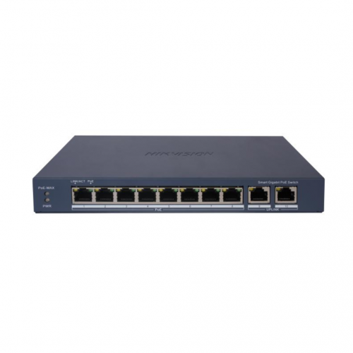 Hikvision 10-портов Smart Gigabit PoE комутатор с управление