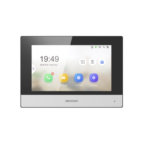 Цветен домофонен монитор HIKVISION DS-KH6320-WTE1 с 7 инча тъчскрийн