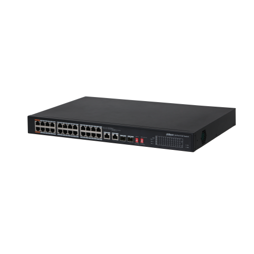 DAHUA 26-портов PoE комутатор с 24 PoE порта и 2 Uplink порта